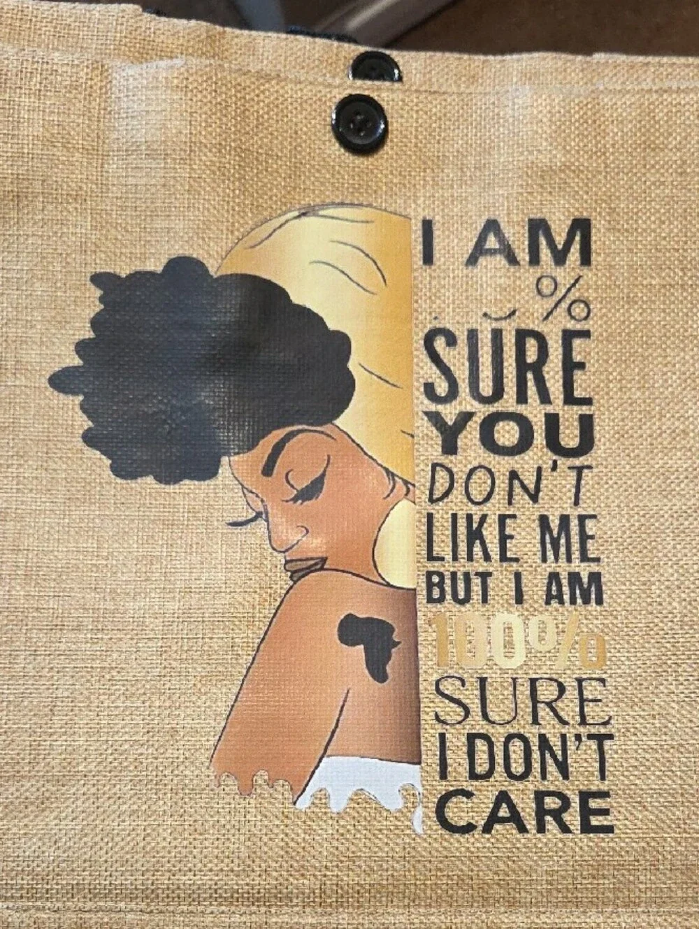 Best Auntie Ever Burlap Tote Bag - Multicolor